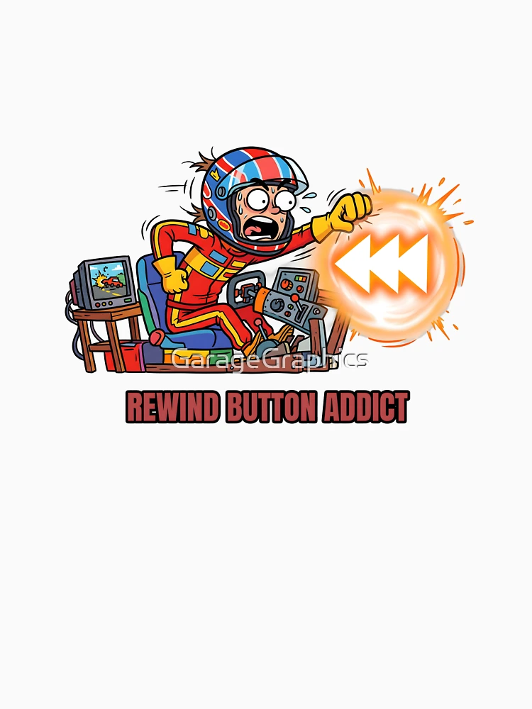 Thumbnail 6 of 6, Pullover Hoodie, Rewind Button Addict - Sim Racing Humor designed and sold by GarageGraphics.