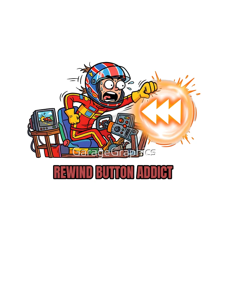 Thumbnail 4 of 4, Boxy T-Shirt, Rewind Button Addict - Sim Racing Humor designed and sold by GarageGraphics.