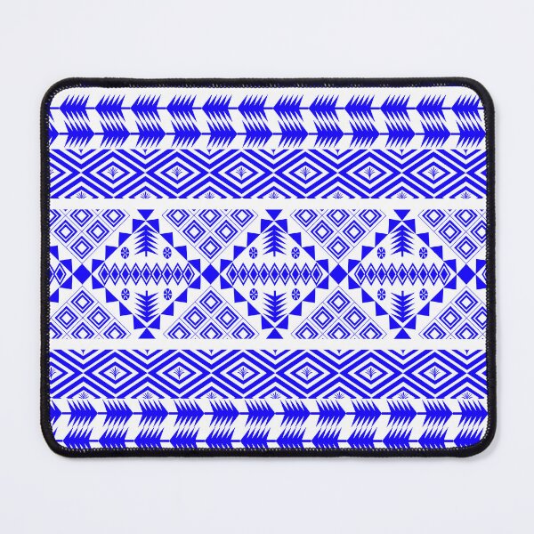 Item preview, Indigo Blue Ethnic Geometric Seamless Pattern with Tribal Motifs designed and sold by Ei-Ei.