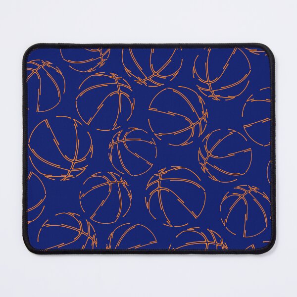 Item preview, Patrón de dibujo lineal de balones de baloncesto naranjas y azules designed and sold by katzdzynes.