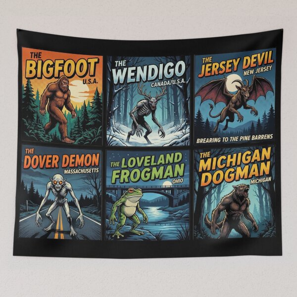 Item preview, American Cryptid Legends Retro Pop Art Collection designed and sold by redsharkuk.