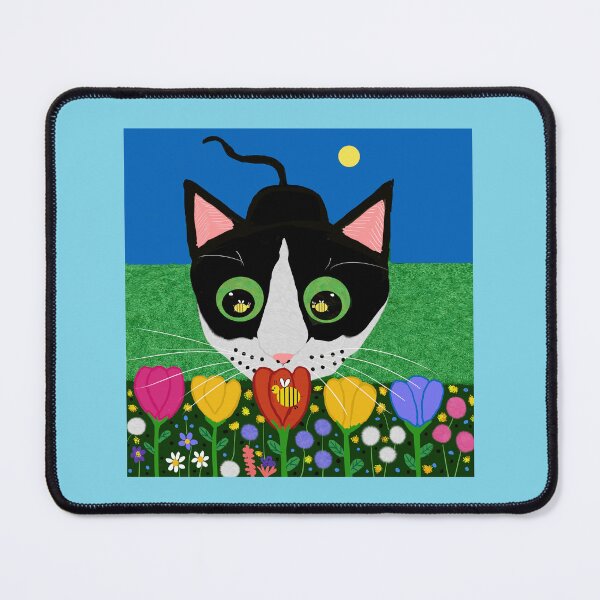 Item preview, The cat looking at a bee designed and sold by Elaine M Hayward .