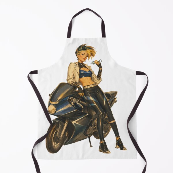 Item preview, Arcane Jinx Biker Girl Retro Pin-Up – Vintage Punk Anime Style designed and sold by Cosplayvintage.