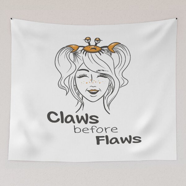 Item preview, Claws Before Flaws Funny Crab Girl Shirt, Cute Sarcastic Animal Lover Gift designed and sold by Samaya-.