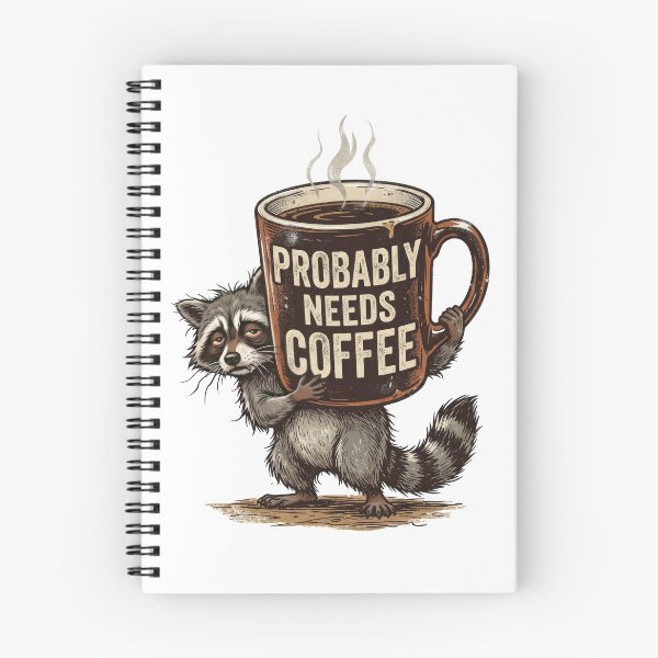 Item preview, Probably Needs Coffee – Funny Sleepy Raccoon Coffee Lover Design designed and sold by PlumArtDesign.