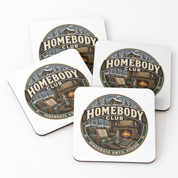 Item preview, Homebody Club Hibernate Until Spring Cozy Winter Introvert Sticker Vintage Badge designed and sold by Nubrixa-Studio.