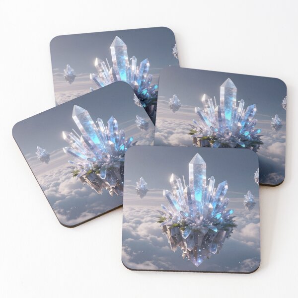 Item preview, Crystal Heights Z – Dreamlike Floating Mountains Fantasy Art designed and sold by LittleBigGifts.