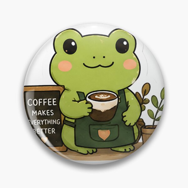 Item preview, Cute Frog Barista Sticker designed and sold by denybz.