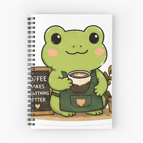Item preview, Cute Frog Barista Sticker designed and sold by denybz.
