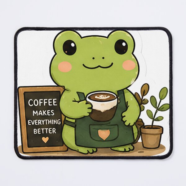 Item preview, Cute Frog Barista Sticker designed and sold by denybz.