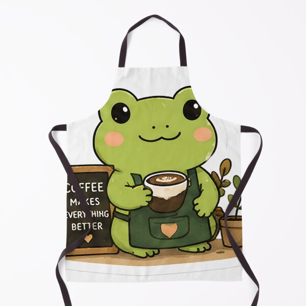 Item preview, Cute Frog Barista Sticker designed and sold by denybz.