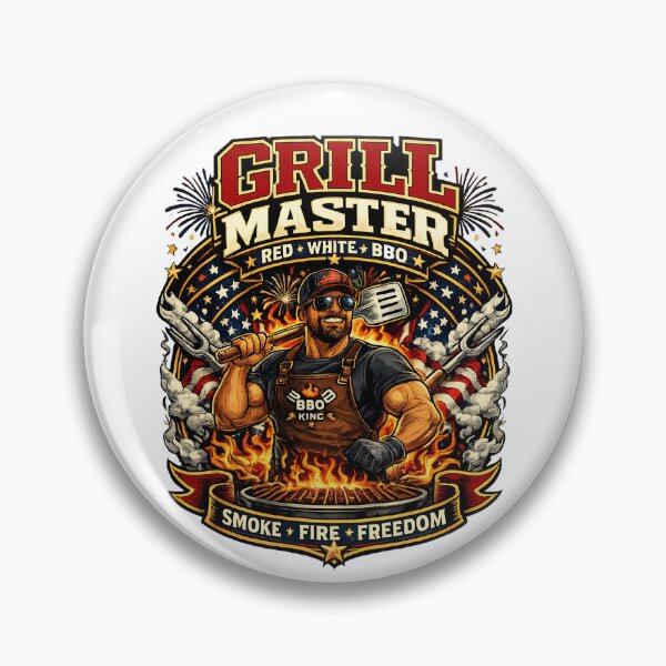 Item preview, Grill Master Red White BBQ 4th Of July Vector designed and sold by wizooo411.