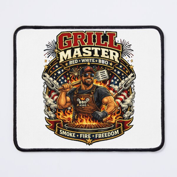 Item preview, Grill Master Red White BBQ 4th Of July Vector designed and sold by wizooo411.