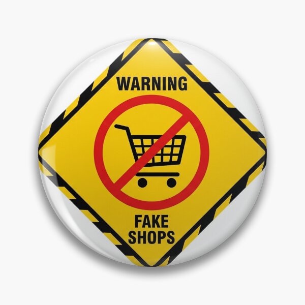 Item preview, fake shop warning sticker for laptop designed and sold by Frankenrocker.