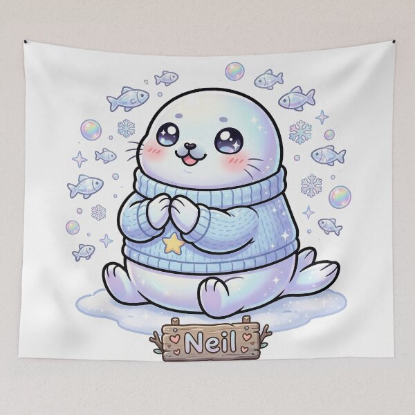 Item preview, Cute Kawaii Seal Neil Sticker designed and sold by Gifts0.