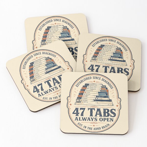 Item preview, 47 Tabs Open Vintage ADHD Humor t-shirt designed and sold by MOSIDRIP™.