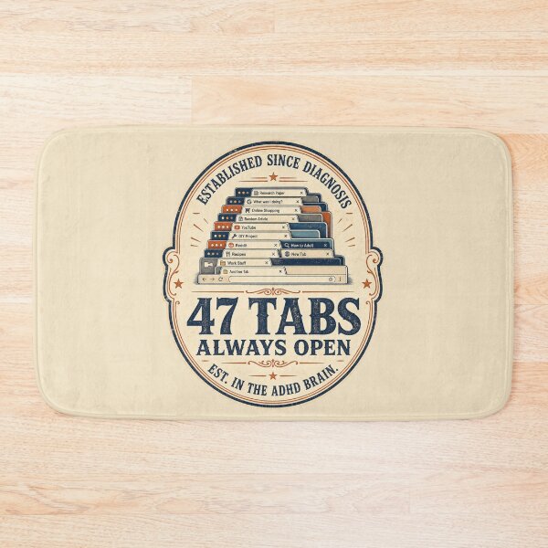Item preview, 47 Tabs Open Vintage ADHD Humor t-shirt designed and sold by Mosidrip.