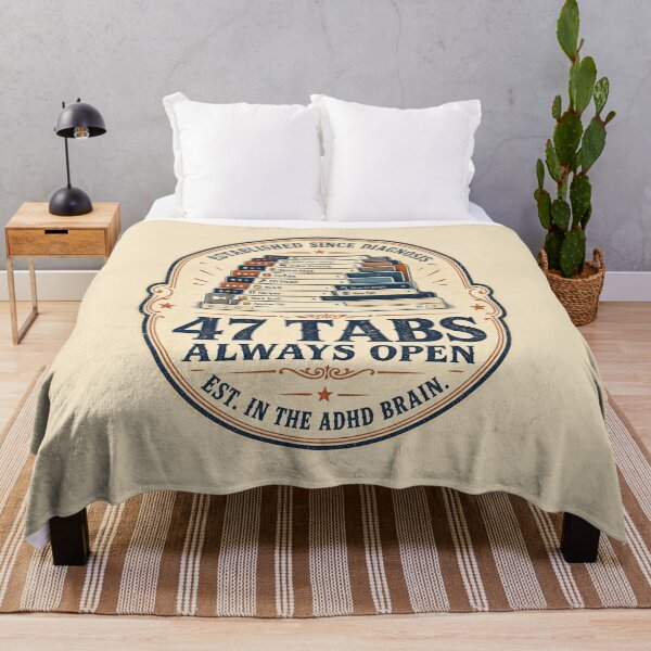 Item preview, 47 Tabs Open Vintage ADHD Humor t-shirt designed and sold by Mosidrip.