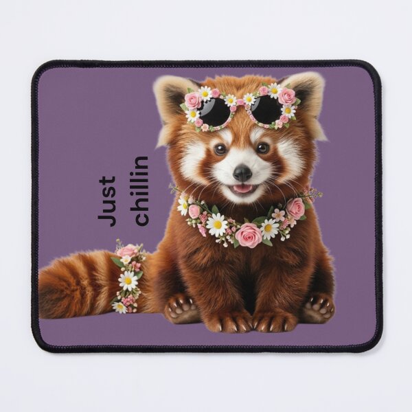 Item preview, Cute Red Panda with Flowers and Sunglasses designed and sold by Xyshope.