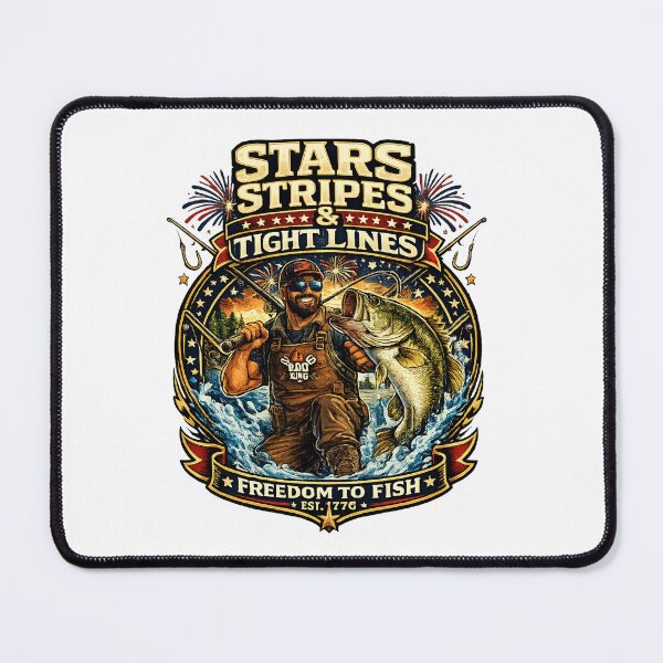 Item preview, Stars Stripes And Tight Lines Patriotic Fishing 4th Of July Vector  designed and sold by wizooo411.