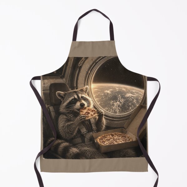 Item preview, Vintage Space Raccoon Eating Pizza | Retro Astronaut Animal Photography designed and sold by HOUSE OF TIST.