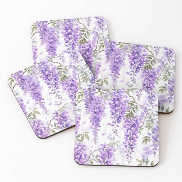 Item preview, Lavender Wisteria Garden Watercolor Pattern designed and sold by tamoora.