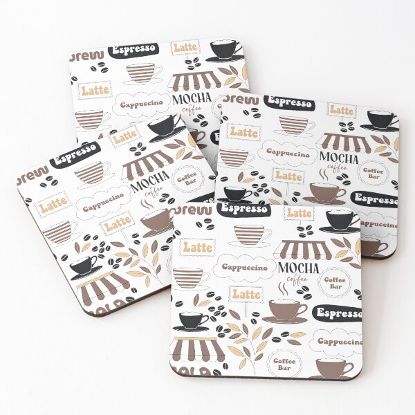Item preview, Cafe Menu: Whimsical Coffee Shop Doodle Pattern designed and sold by LiveLearnCreate.