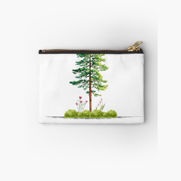 Item preview, Watercolor Pine Tree with Spring Flowers Illustration designed and sold by Ali-jarah.