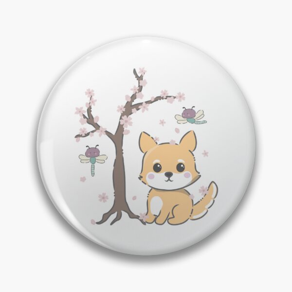 Item preview, Cute Kawaii Dingo Cherry Blossom Tree Art designed and sold by Sunshinejavr.