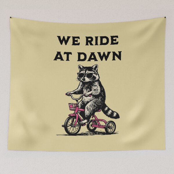 Item preview, Raccoon Tricycle Rider We Ride At Dawn designed and sold by d247.