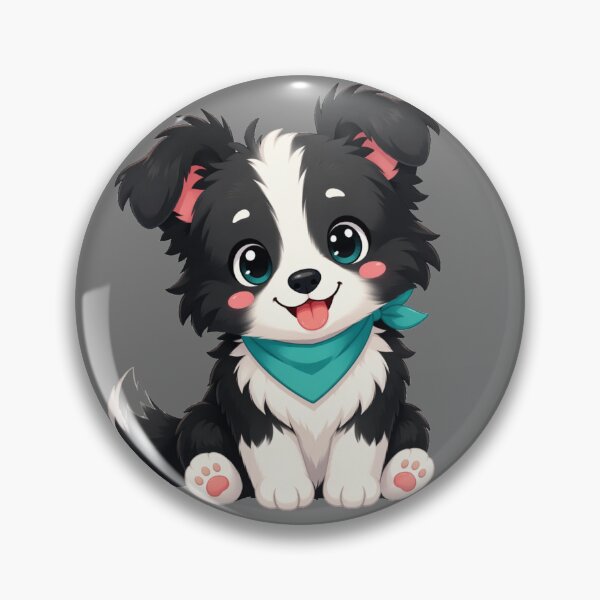 Item preview, Cute Border Collie Puppy — Kawaii Chibi Sticker designed and sold by NUFADE.