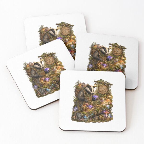 Item preview, Woodland Mushroom Farm Sticker | Badger Mushroom Forager | Cottagecore Forest Fungi | Enchanted Woodland Art designed and sold by MrDev.