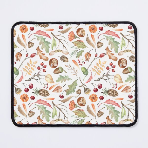 Item preview, Forest Themed Autumn Pattern on White designed and sold by Flowersforbear.