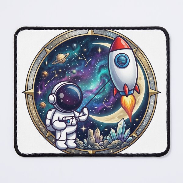 Item preview, astronaut designed and sold by cosmic crest creations.