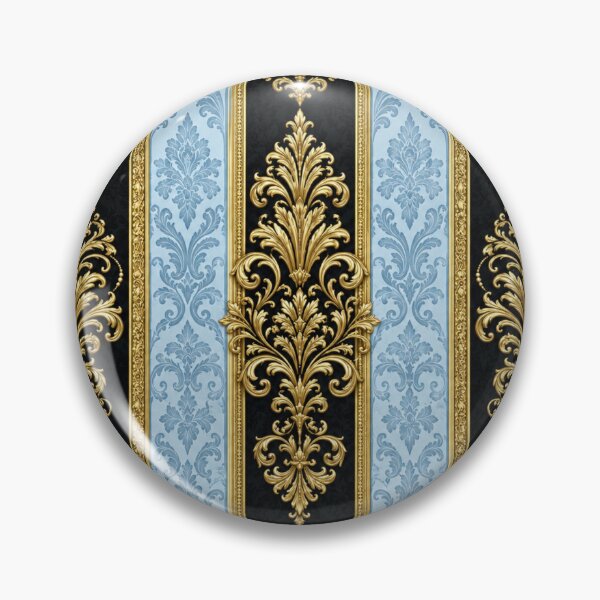 Item preview, Sky Blue & Black Striped Damask designed and sold by DesignsByPrnces.