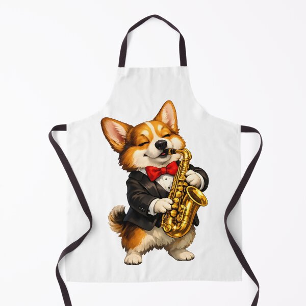Item preview, Jazz Corgi Playing Saxophone – Elegant Musician Dog Illustration designed and sold by builtforyou.