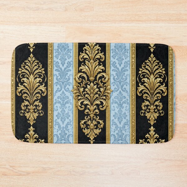 Item preview, Sky Blue & Black Striped Damask designed and sold by DesignsByPrnces.