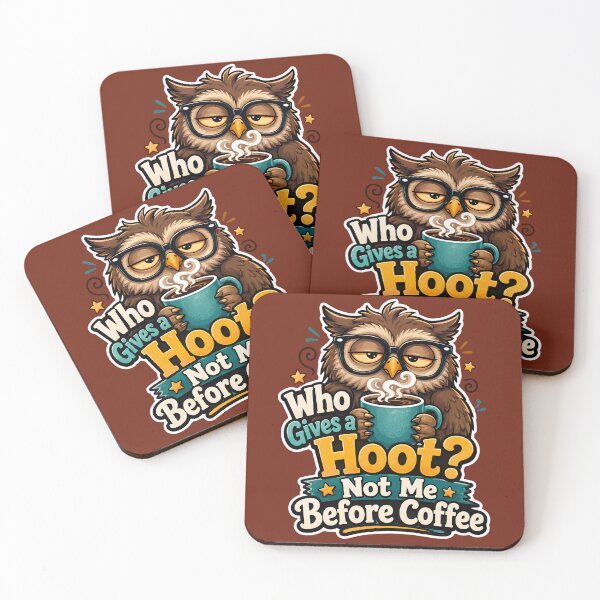 Item preview, Who Gives a Hoot? Not Me Before Coffee Funny Owl T-Shirt designed and sold by Cosmic Meme Factory.