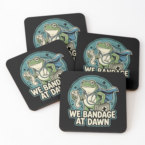 Item preview, We Bandage At Dawn - Cute Doctor Frog Superhero designed and sold by BumbleBloom7.