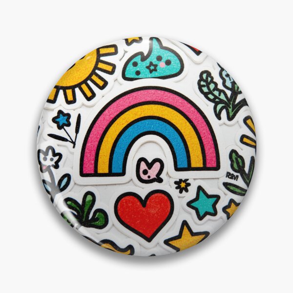 Item preview, Cheerful rainbow doodle designed and sold by cosmic crest creations.