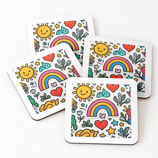 Item preview, Cheerful rainbow doodle designed and sold by cosmic crest creations.