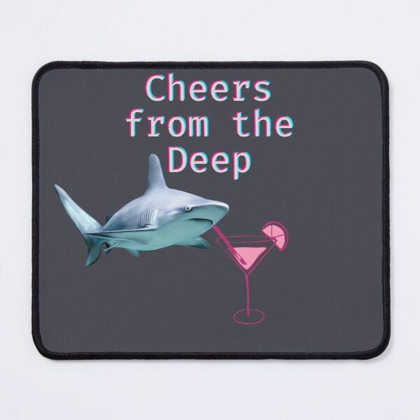 Item preview, Cheers from the Deep – Funny Shark Cocktail Design designed and sold by Giota29.
