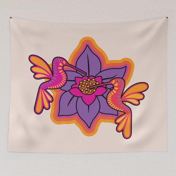 Item preview, Psychedelic Hummingbirds│ designed and sold by arüpodesign.