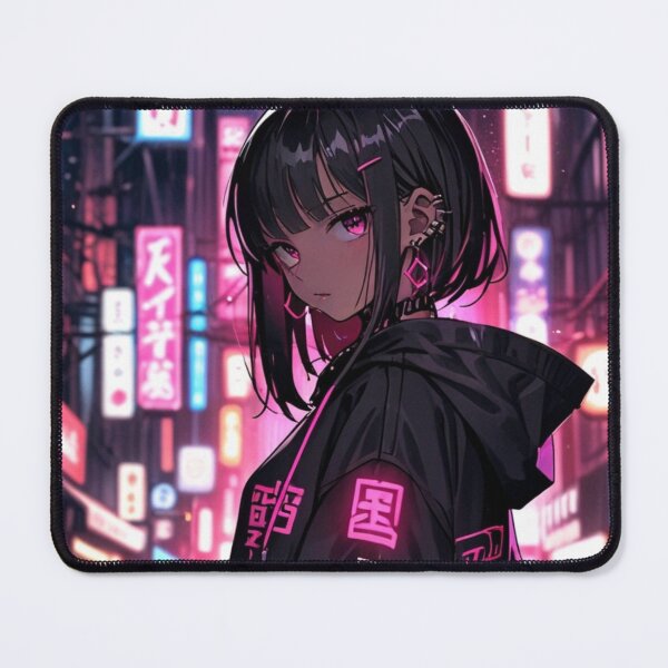 Item preview, Futuristic Anime Girl in Neon City Vaporwave Art designed and sold by AnimDream .