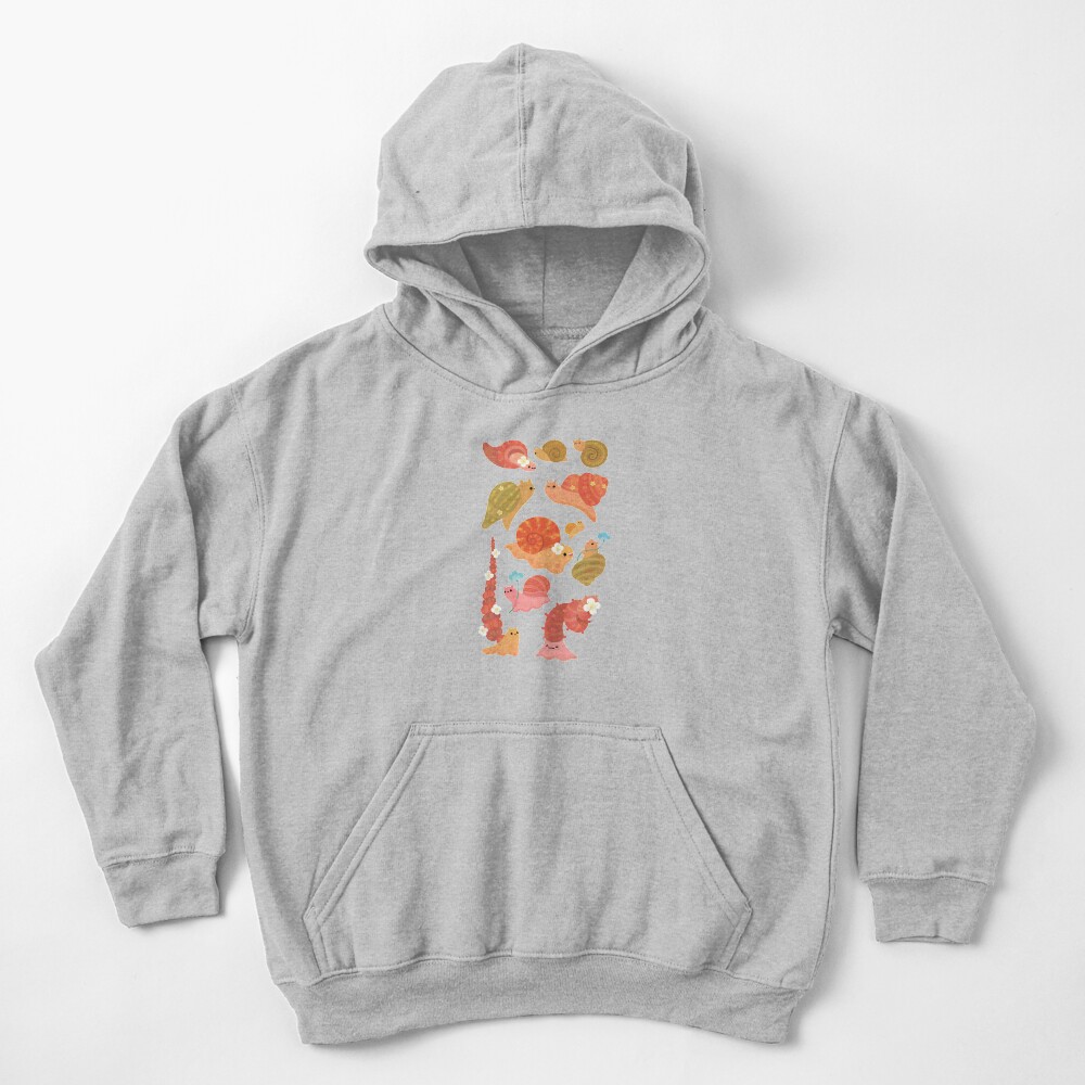 Snail and small flowers Kids Pullover Hoodie