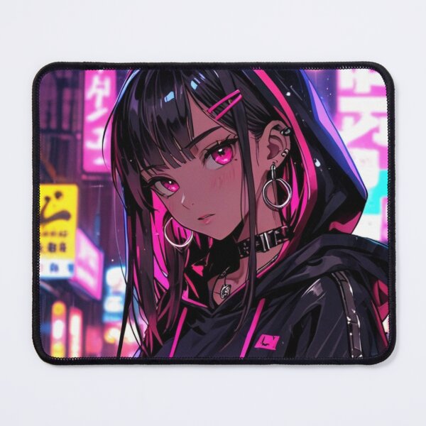Item preview, Dark Anime Streetwear Girl Neon Pink Cyberpunk Design designed and sold by AnimDream .