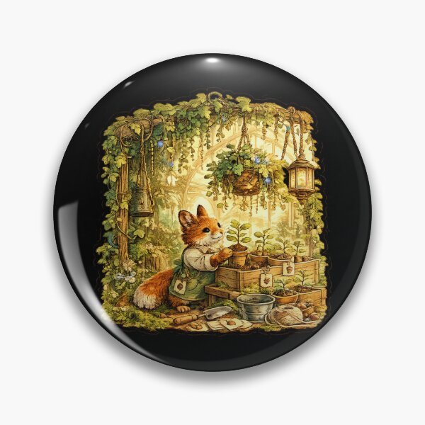Item preview, Enchanted Greenhouse Nursery Sticker | Cute Fox Gardener | Cottagecore Plant Nursery | Woodland Botanical Art designed and sold by MrDev.