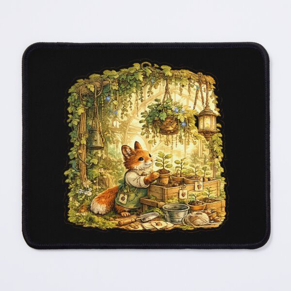 Item preview, Enchanted Greenhouse Nursery Sticker | Cute Fox Gardener | Cottagecore Plant Nursery | Woodland Botanical Art designed and sold by MrDev.