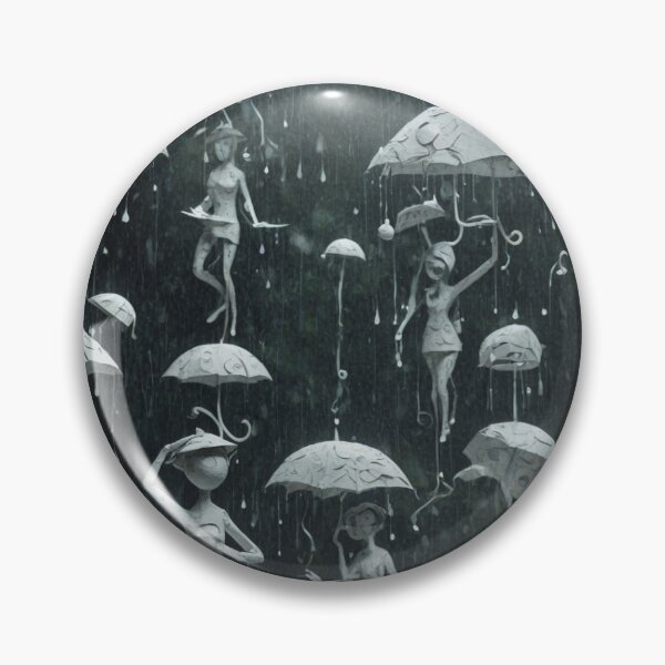 Item preview, White Paper Umbrellas in the Magic Rain - Whimsical Fantasy Art designed and sold by Mystral Art Studio.