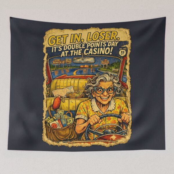 Item preview, Gambling Grandma Casino Trip - Retro Comic Art designed and sold by radiogalaxy.